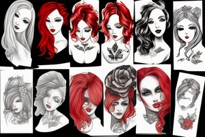 red-haired beauty tattoo idea