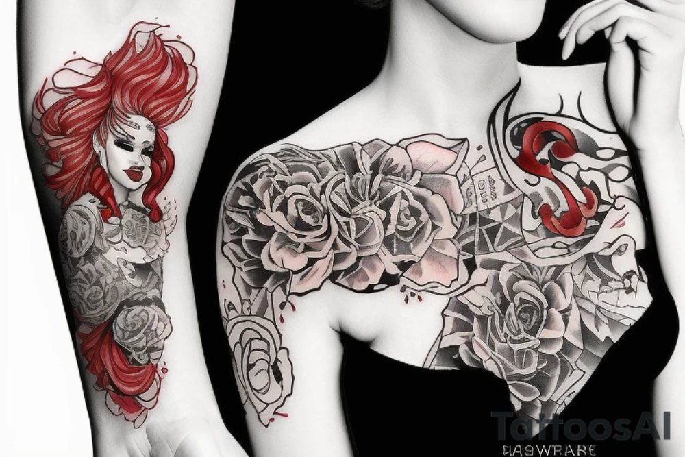 red-haired beauty tattoo idea