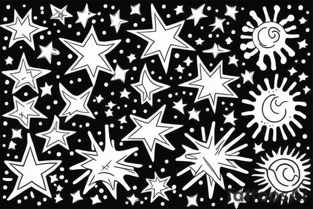 exploding star tattoo idea