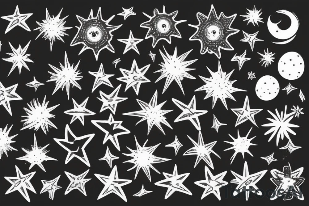 exploding star tattoo idea