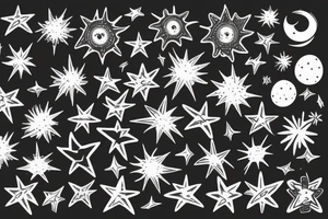 exploding star tattoo idea