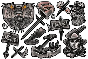 pickaxe miner tattoo idea