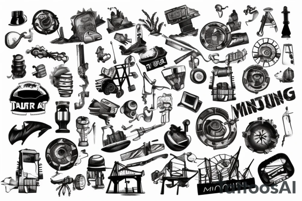 industrial mining site tattoo idea