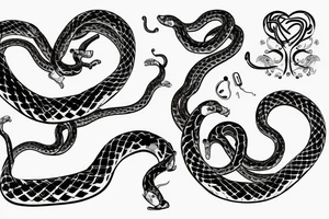 type 1 diabetes with heart and snake tattoo idea