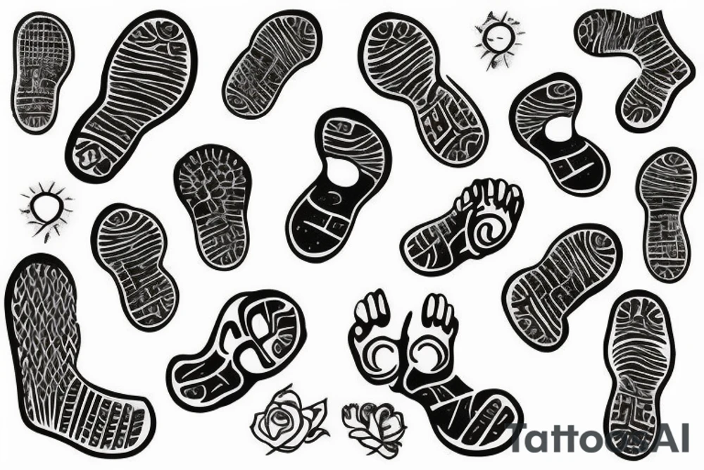 footprint with baby details tattoo idea