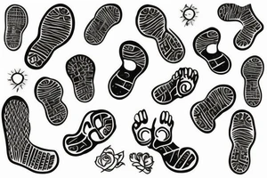 footprint with baby details tattoo idea