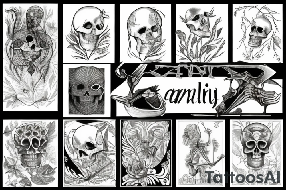 canary skeleton tattoo idea
