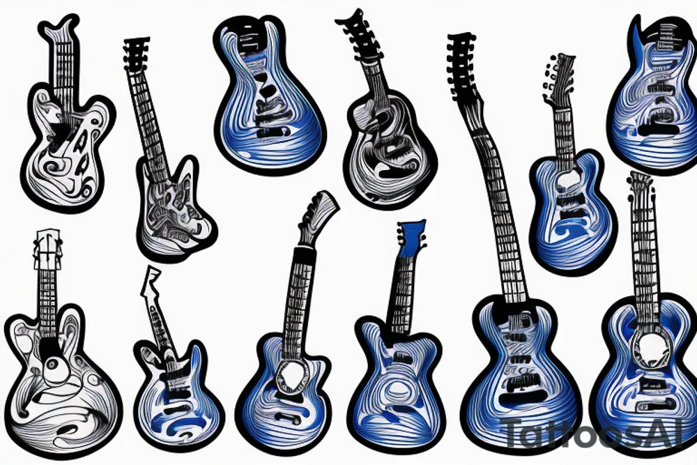 Blue guitar tattoo idea