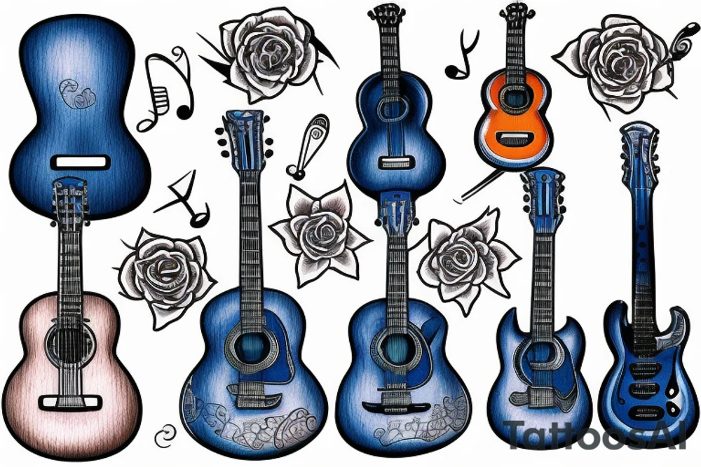 Blue guitar tattoo idea