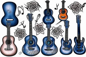 Blue guitar tattoo idea