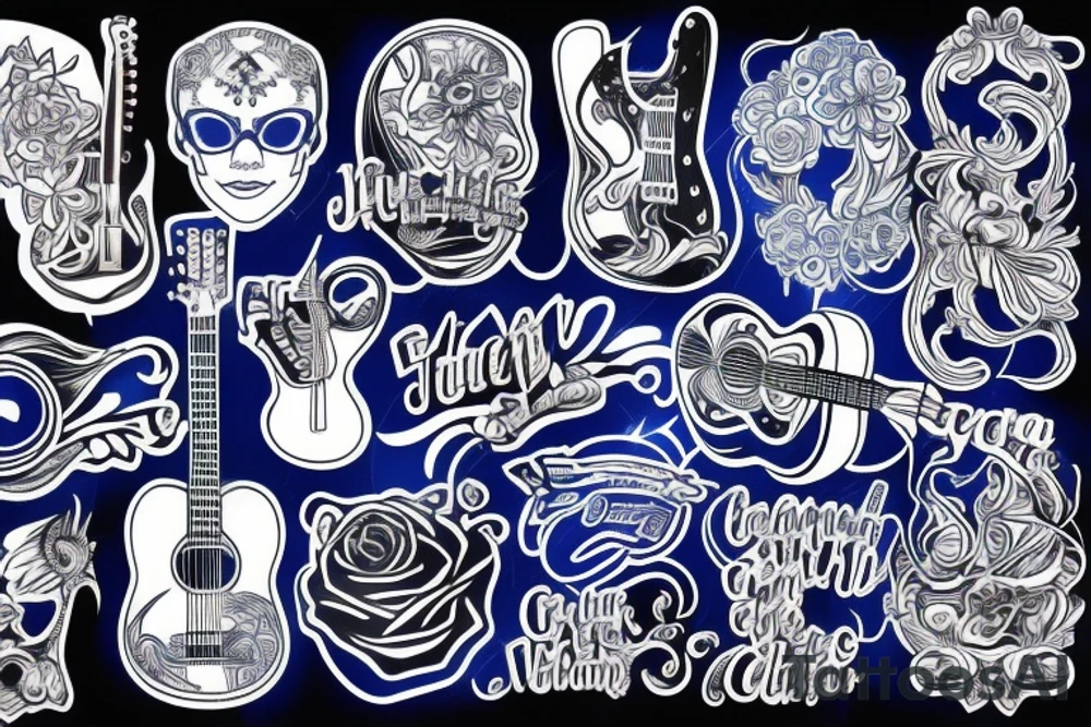Blue guitar tattoo idea