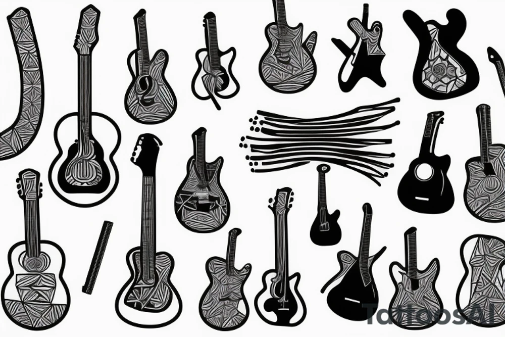 Blue guitar tattoo idea