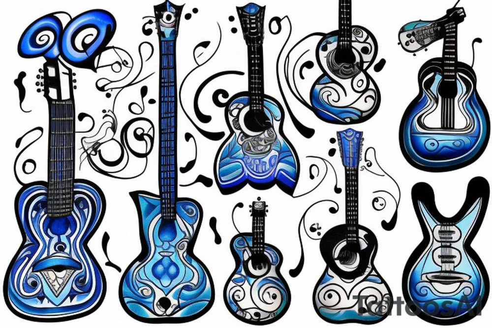 Blue guitar tattoo idea