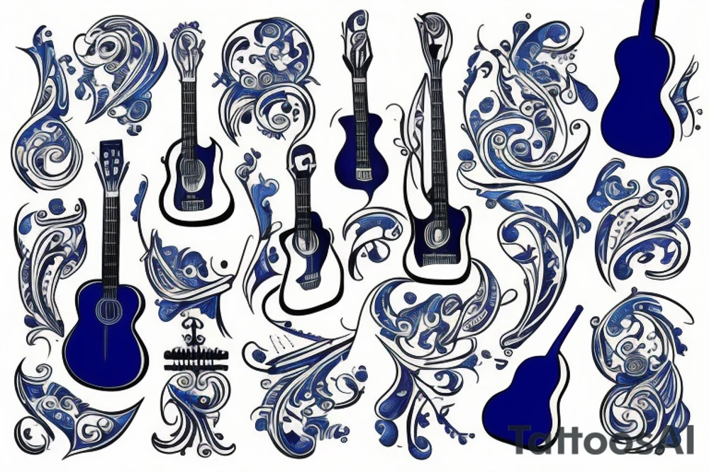 Blue guitar tattoo idea