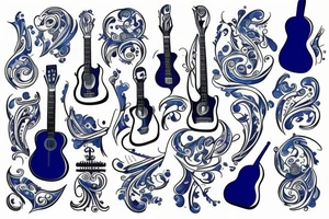 Blue guitar tattoo idea