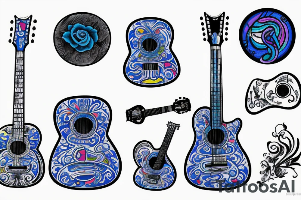 Blue guitar tattoo idea