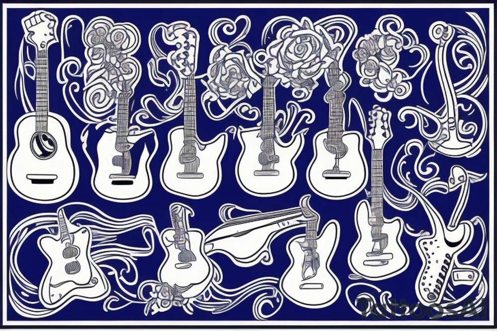 Blue guitar tattoo idea