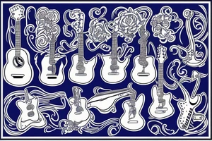 Blue guitar tattoo idea