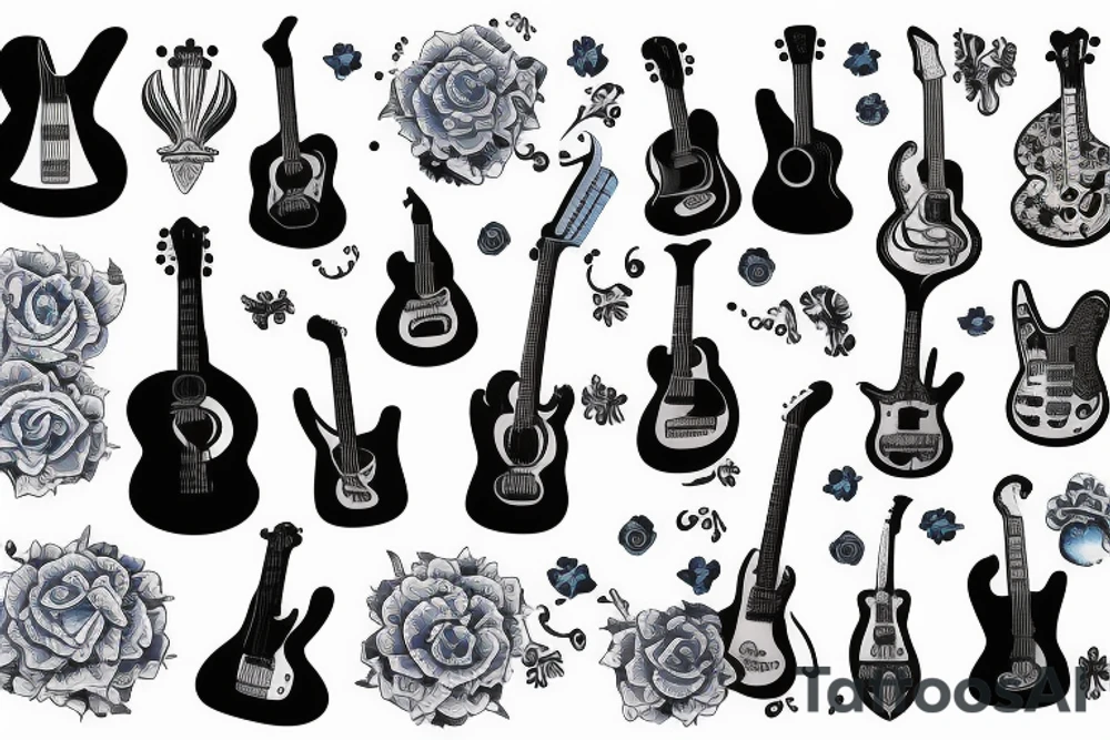 Blue guitar tattoo idea