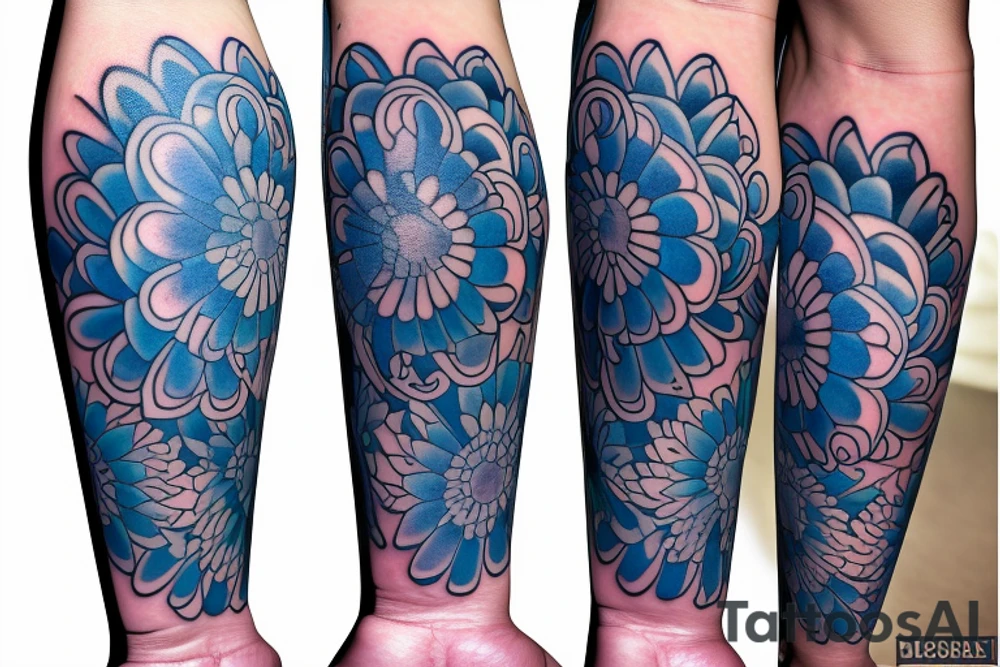 Blue guitar, daisy, loon tattoo idea