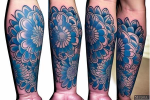 Blue guitar, daisy, loon tattoo idea