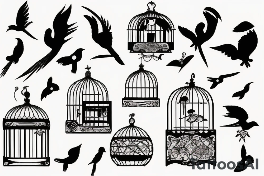 bird cage tattoo idea