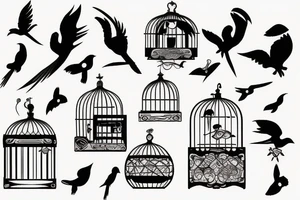 bird cage tattoo idea