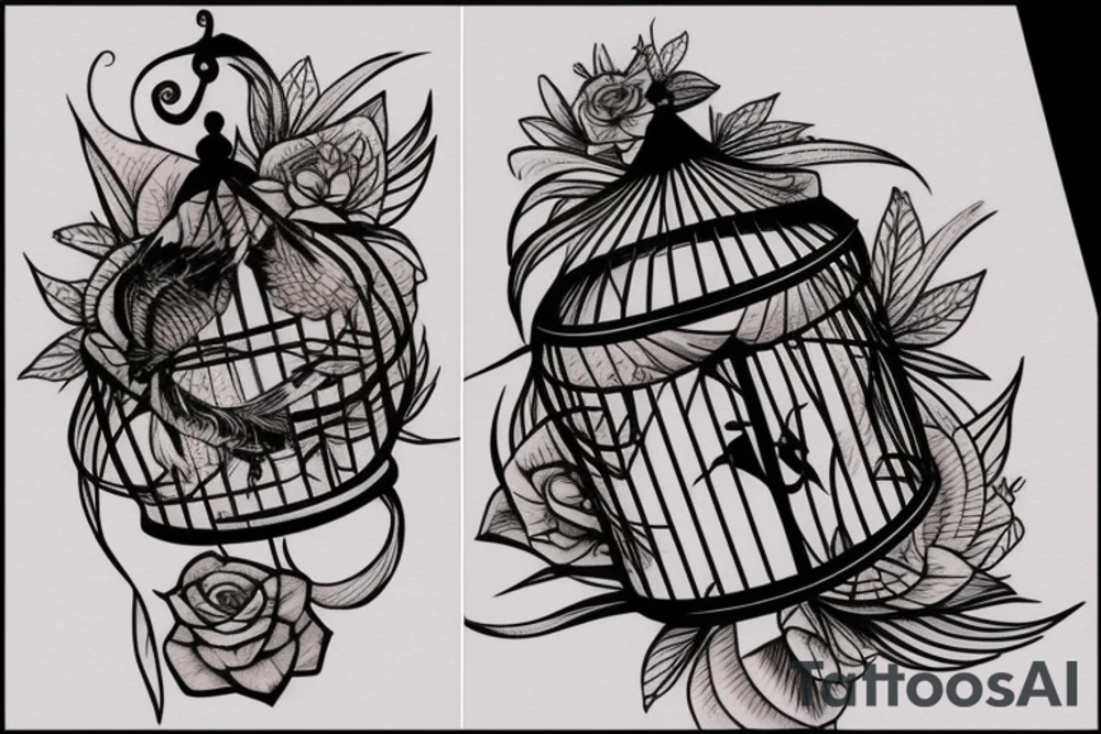 bird in a cage tattoo idea