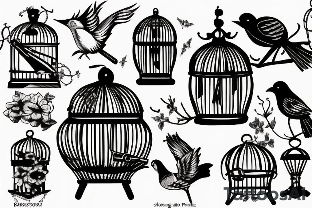 bird in a cage tattoo idea