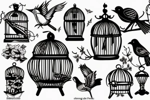 bird in a cage tattoo idea
