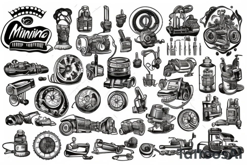 mining machine tattoo idea