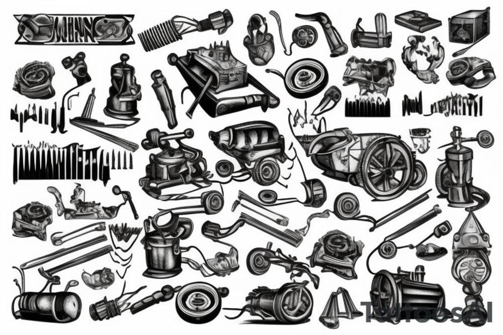 mining machine tattoo idea