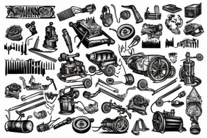 mining machine tattoo idea