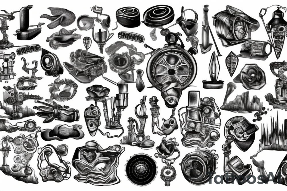 mining machine tattoo idea
