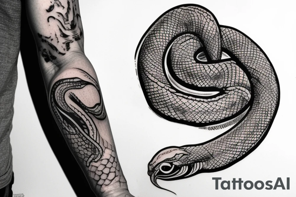 Snake on hand tattoo idea