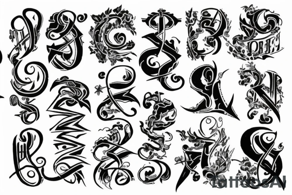 602 in old English with lines tattoo idea