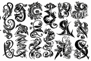 602 in old English with lines tattoo idea