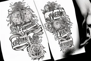 Forearm tattoo with the words "vi veri veniversum vivus vici" tattoo idea