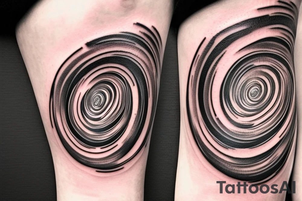 Forearm tattoo with the words "vi veri veniversum vivus vici" spiraling out of the center of a galaxy. tattoo idea