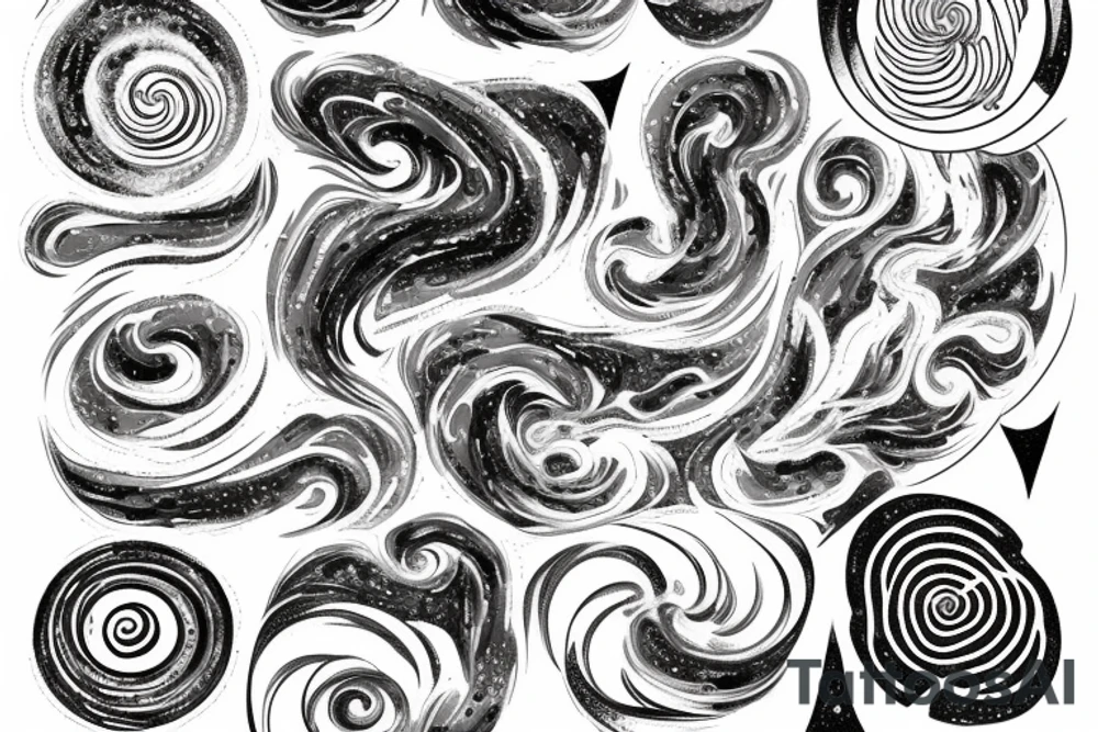 the words "vi veri veniversum vivus vici" spiraling out of the center of a galaxy. tattoo idea