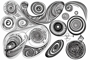 the words "vi veri veniversum vivus vici" spiraling out of the center of a galaxy. tattoo idea
