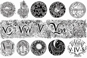 the words "vi veri veniversum vivus vici" spiraling out of the center of a galaxy. tattoo idea