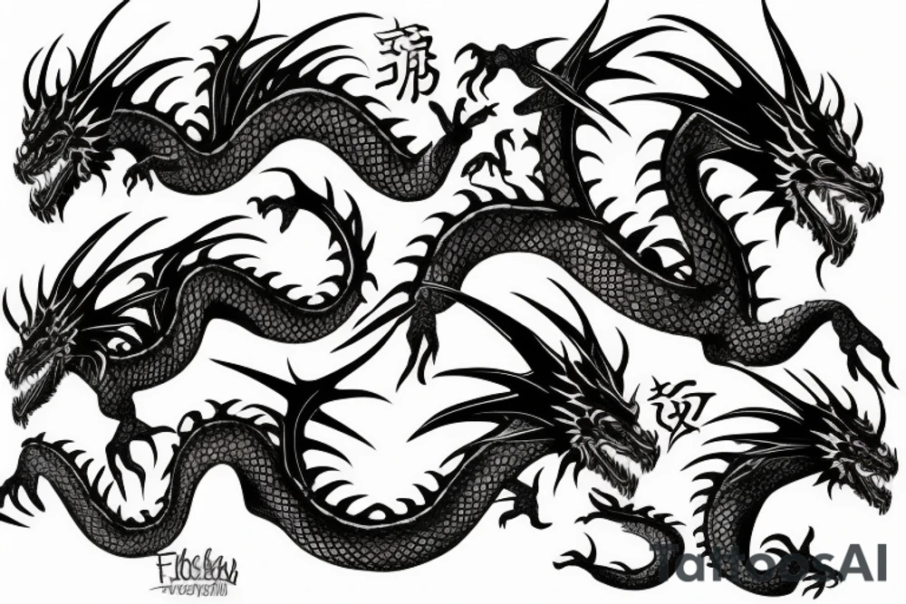 Three headed dragon tattoo idea