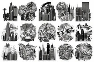City skyline tattoo idea