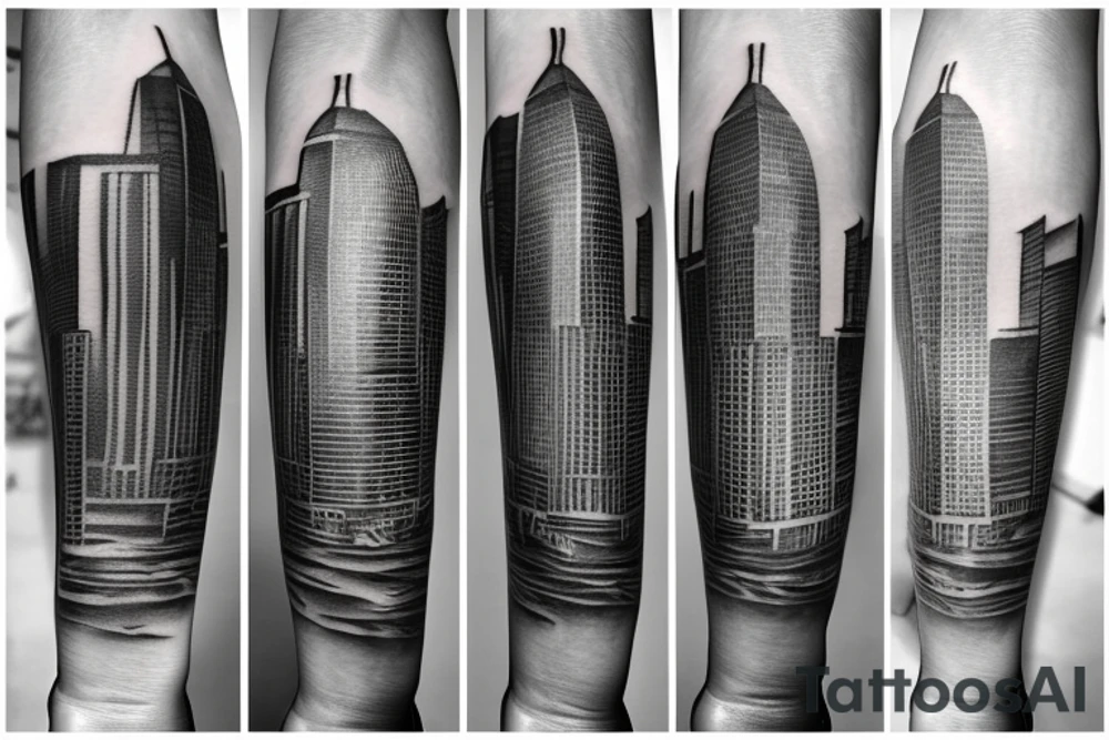 City skyline tattoo tattoo idea