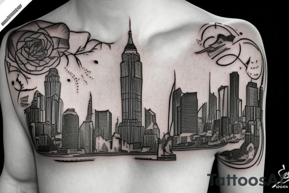 City skyline tattoo tattoo idea