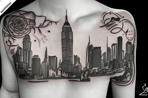 City skyline tattoo tattoo idea