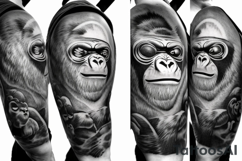 Gorilla skydiving tattoo idea
