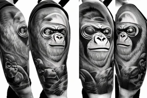 Gorilla skydiving tattoo idea