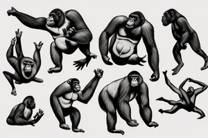 Gorilla skydiving tattoo idea